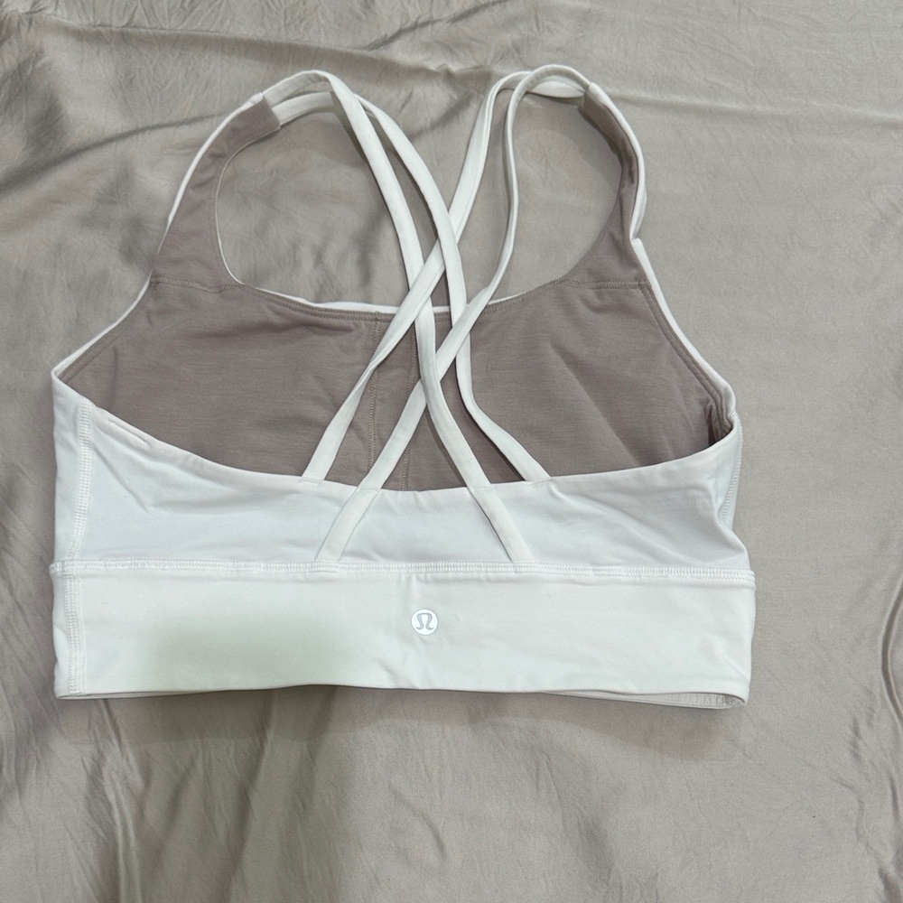 lululemon athletica White Sports Bra with Taupe Interior